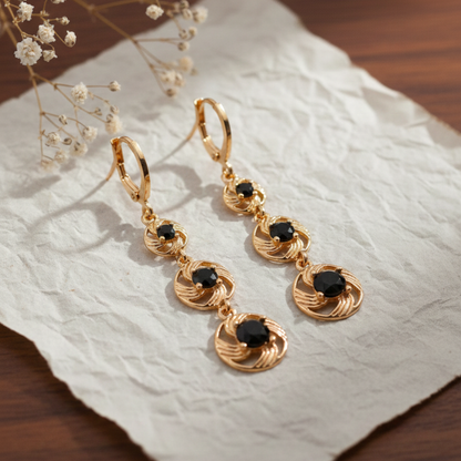 Black Diamond Drop Earrings For Women
