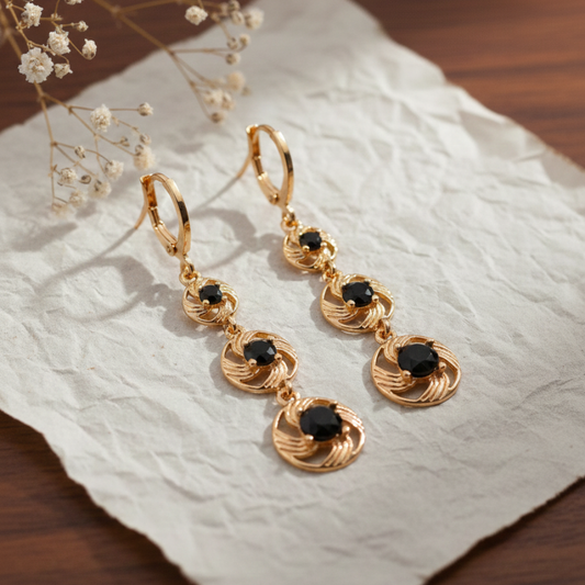 Black Diamond Drop Earrings For Women