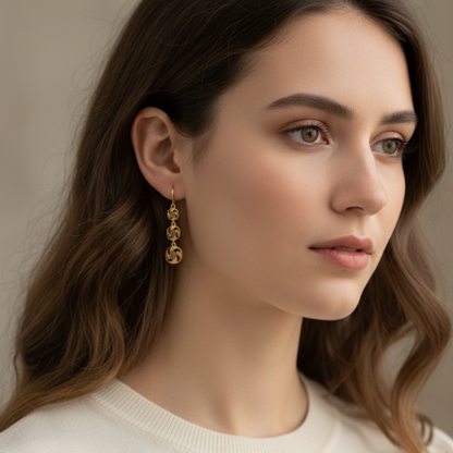 Light Pink Diamond Drop Earrings For Women