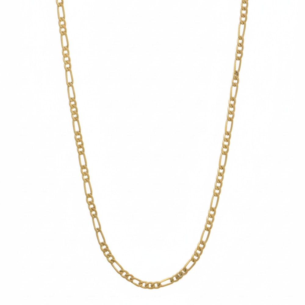 Shiny Gold Curb Chain Necklace For Women