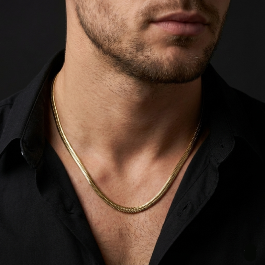 Gold Plated Snake Chain For Men (21.5 Inch)