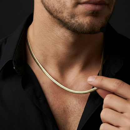 Gold Plated Snake Chain For Men (21.5 Inch)