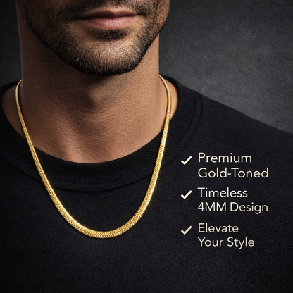 Gold Plated Snake Chain For Men (21.5 Inch)