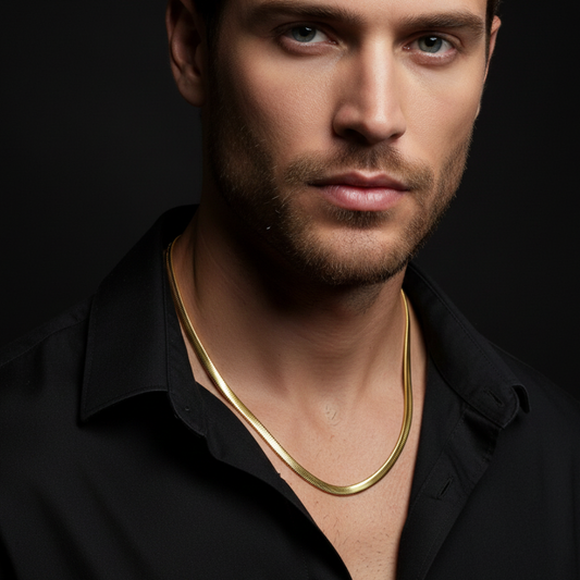 Luxury Gold Plated 3D Snake Chain Necklace For Men (21 Inch)