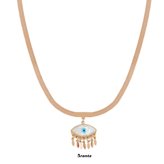 Beautiful Evil Eye Pendant Snake Rose Gold Necklace For Women