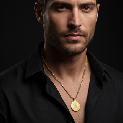 Hanuman Gold Plated Pendant Chain For Men (24 Inch)