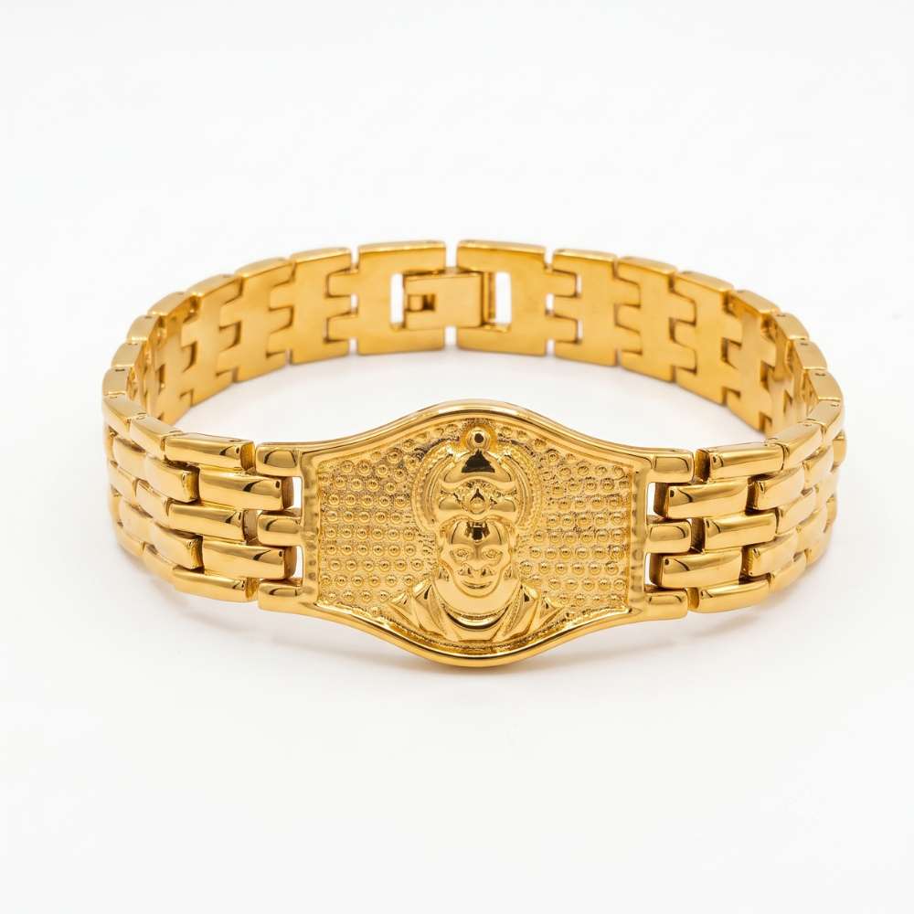 Premium Hanuman Gold Bracelet For Men (8 Inch)