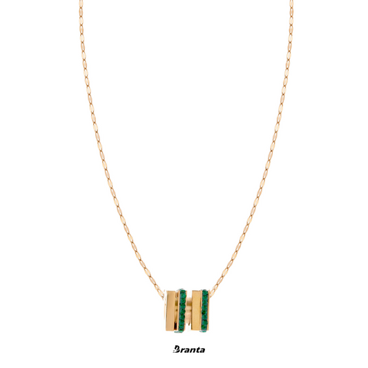 Emerald Brilliance Pendant Rose Gold Necklace For Women