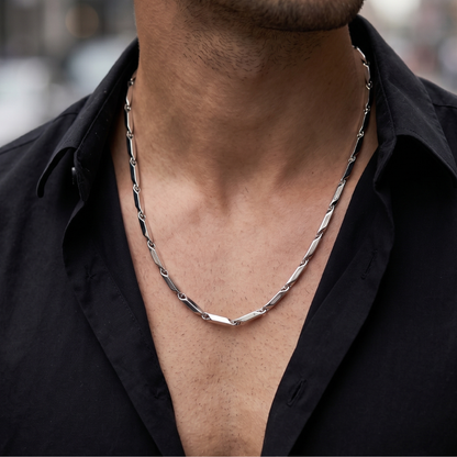 Silver Link Chain Necklace For Men & Women