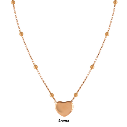 Heart Rose Gold-Tone Stainless Steel Necklace