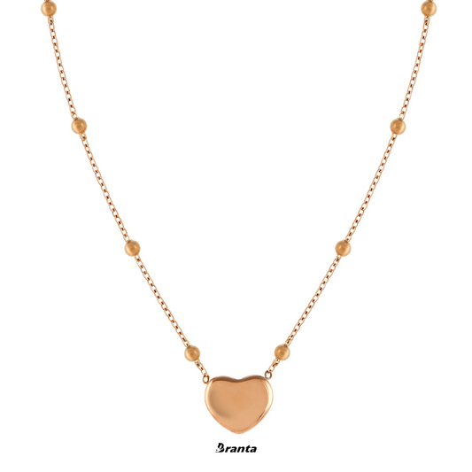 Heart Rose Gold-Tone Stainless Steel Necklace