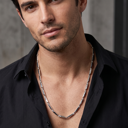 Silver Link Chain Necklace For Men & Women