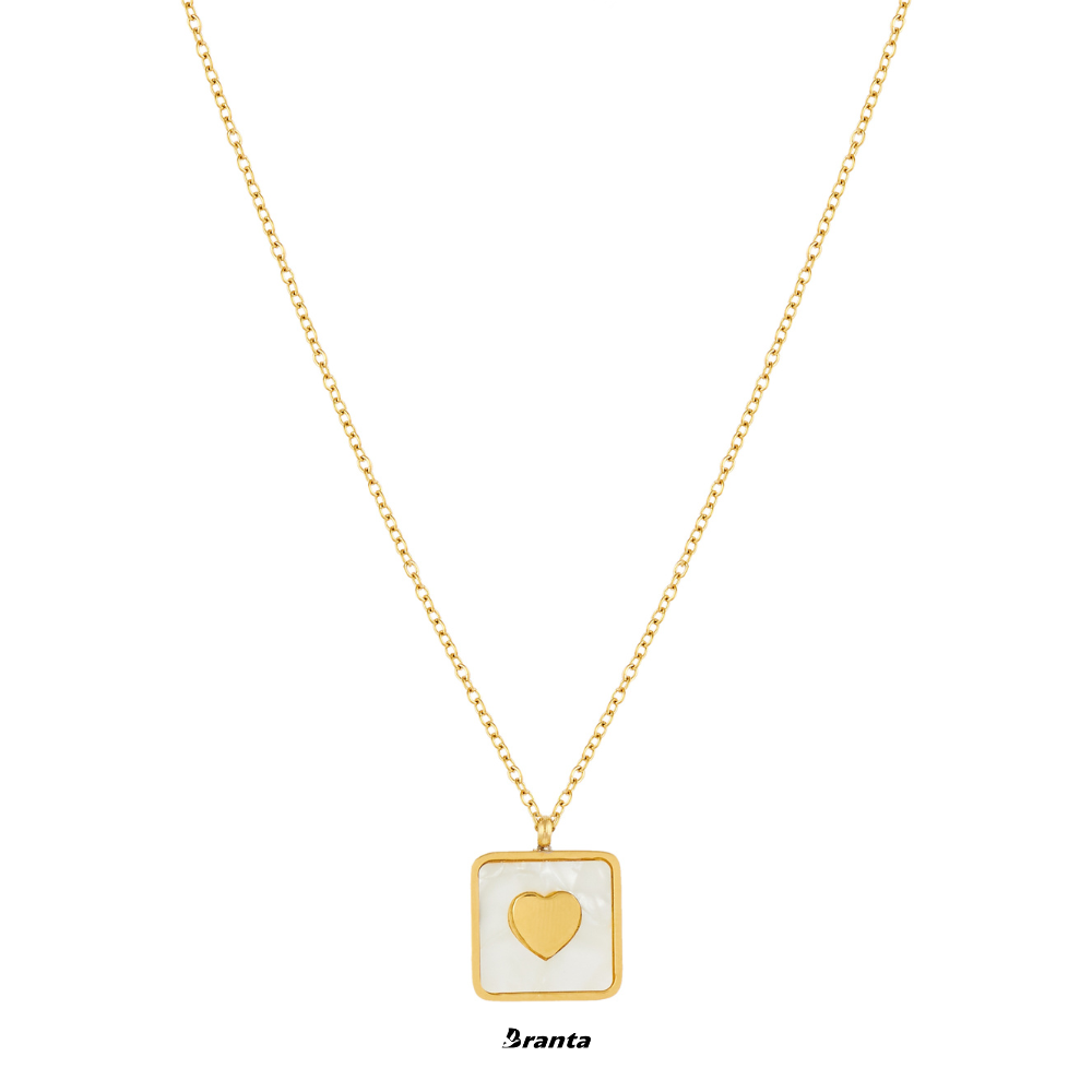 Square Heart Necklace Tarnish free