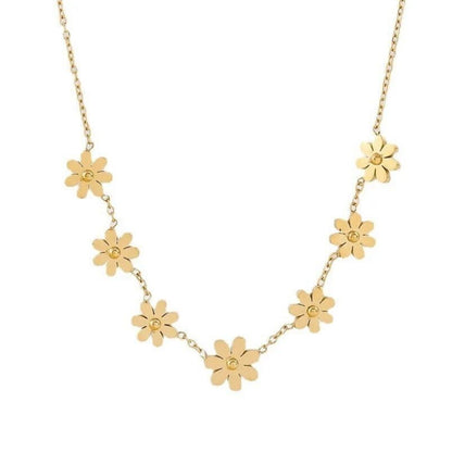 Gold Daisy Flower Necklace