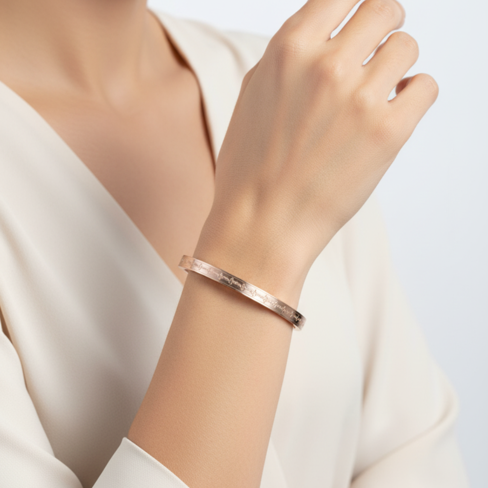 Minimal Heartline Bracelet for Women