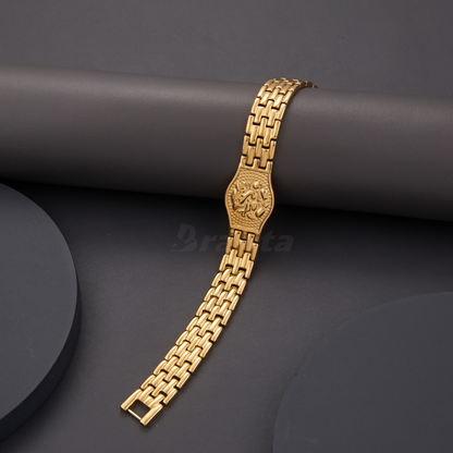 Premium Ganesh Gold Bracelet For Men (8 Inch)