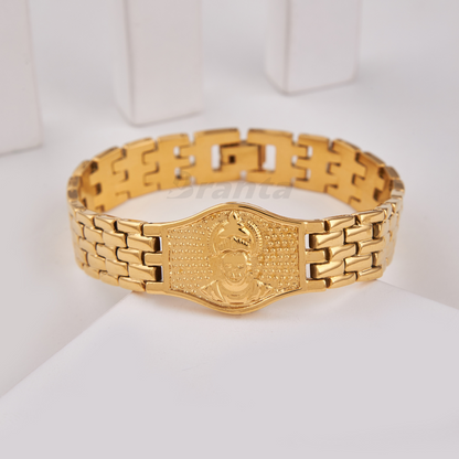 Premium Hanuman Gold Bracelet For Men (8 Inch)