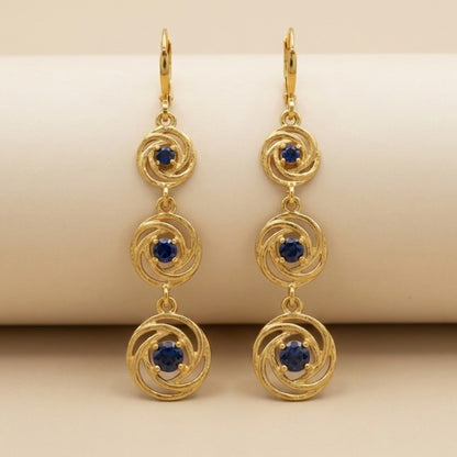 Perfect Circle Blue Diamond Earrings For Women
