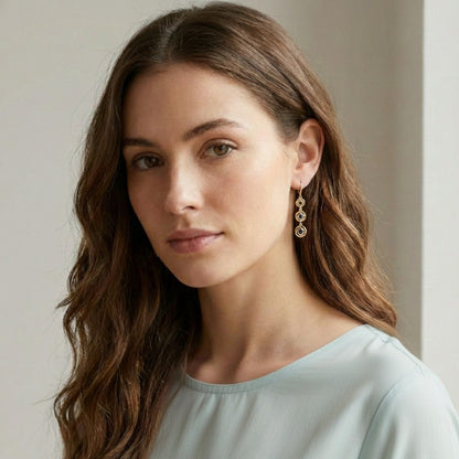 Perfect Circle Blue Diamond Earrings For Women