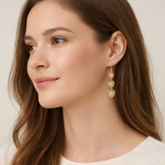 Loving Hearts Light Green Diamond Earrings For Women