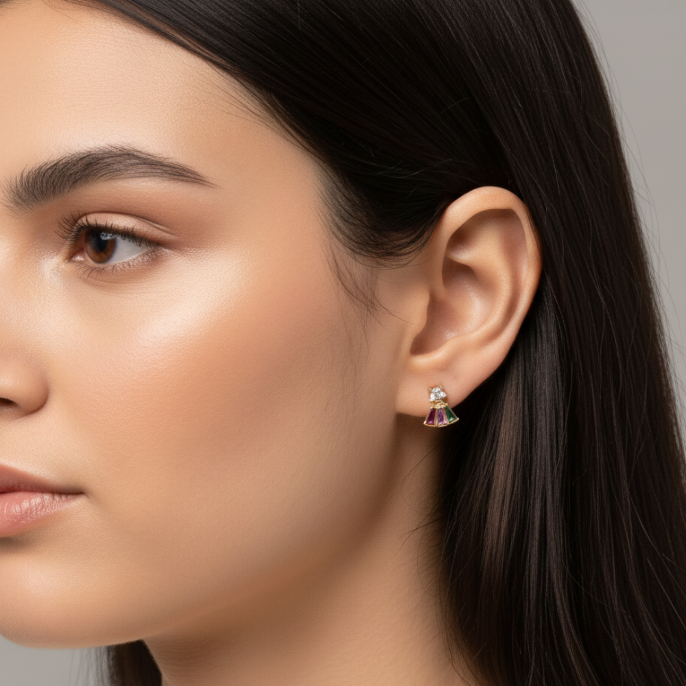 Multicolor Majesty Diamond Earrings