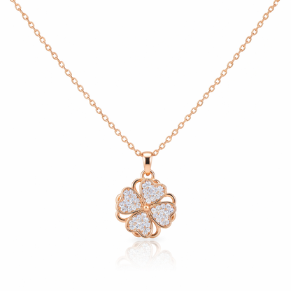 Spinning Diamond Heart Pendant Necklace For Women