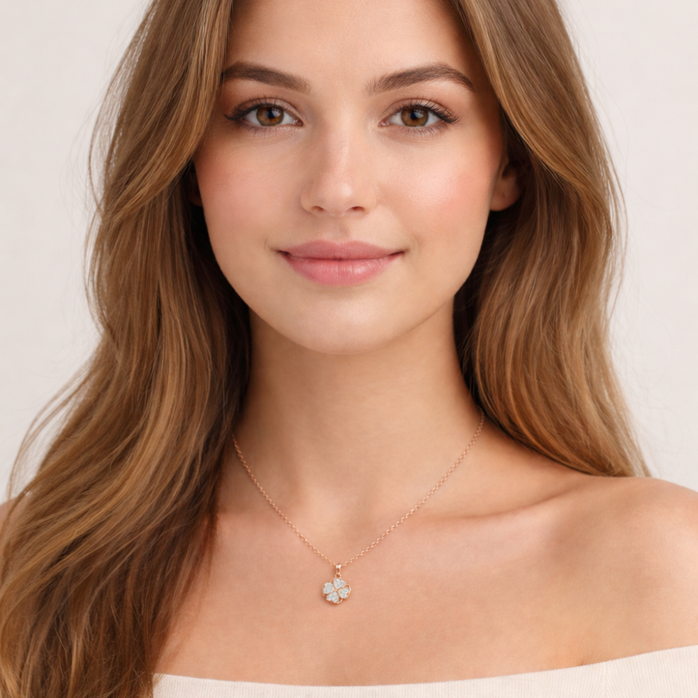 Spinning Diamond Heart Pendant Necklace For Women