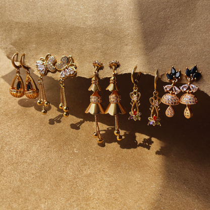 Set of 5 Shimmering Earrings