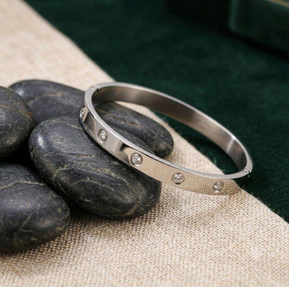 Classic Love Diamond Silver Bracelet For Men