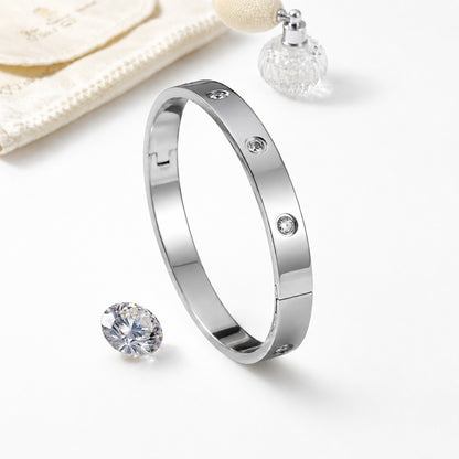 Classic Love Diamond Silver Bracelet For Men