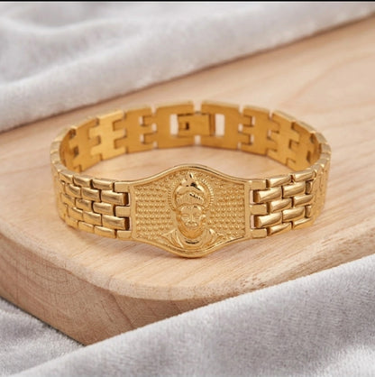 Premium Hanuman Gold Bracelet For Men (8 Inch)