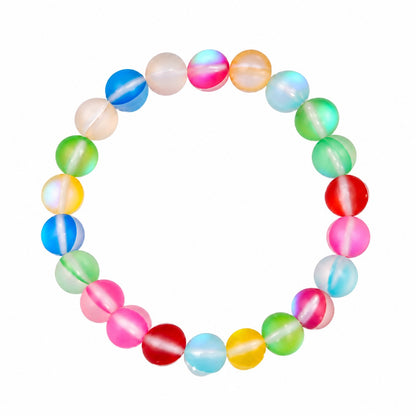 Matte Rainbow Aura Crystal Bracelet For Women