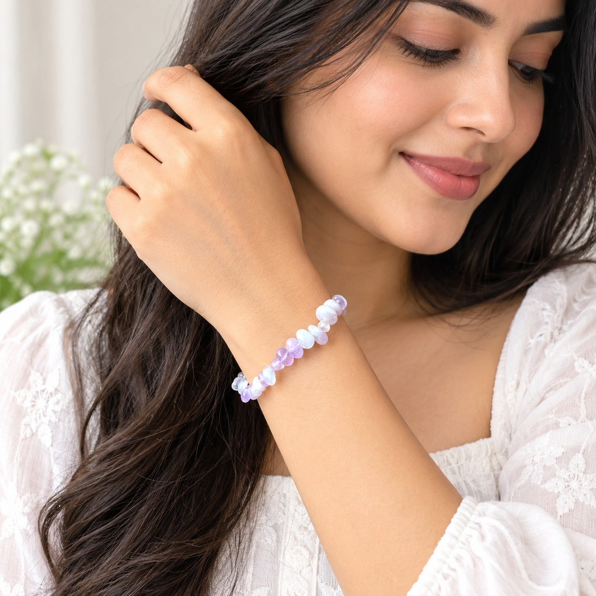 Amethyst Tranquility Stone Bracelet For women