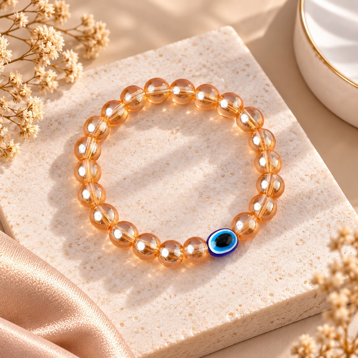 Citrine Dream Evil Eye Stone Bracelet For Women