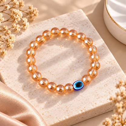Citrine Dream Evil Eye Stone Bracelet For Women