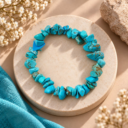 Aquamarine & Turquoise Chip Bracelet For Women