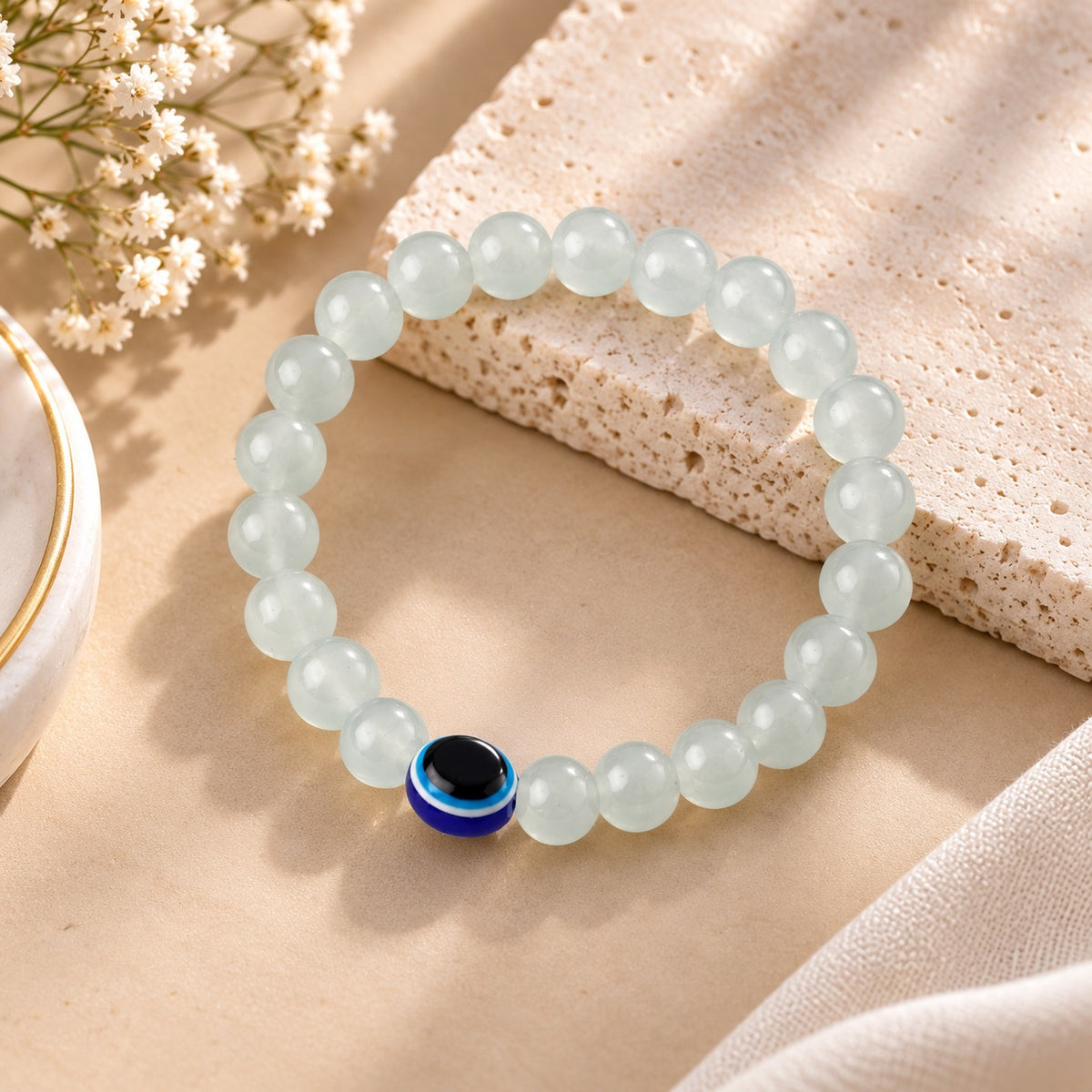 Evil Eye Aquamarine Wish Bracelet For Women