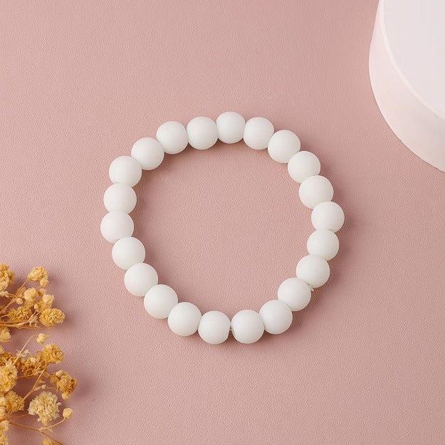 Snowy Matte Stone Bracelet For Women