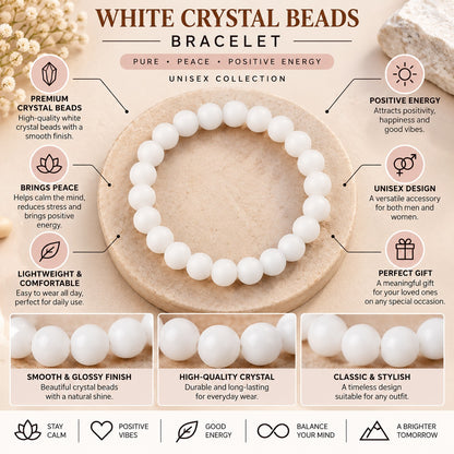 Snowy Matte Stone Bracelet For Women