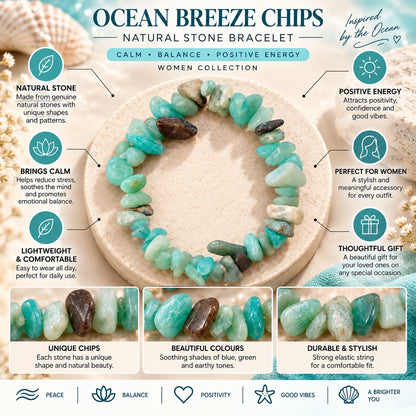 Ocean Breeze Chips Bracelet For Women