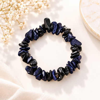 Charcoal Black Chips Crystals Bracelet for Women