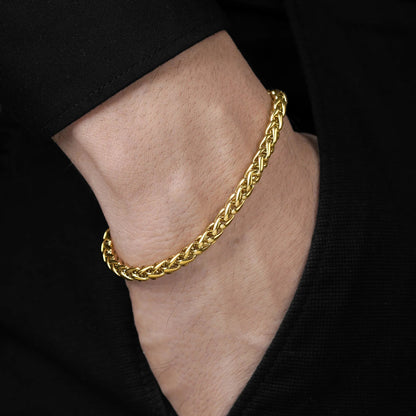 Round Wheat Bracelet For Men (8 Inch)