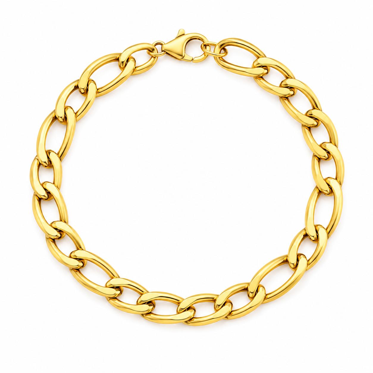 Classic Gold Curb Chain Bracelet (8 Inch)