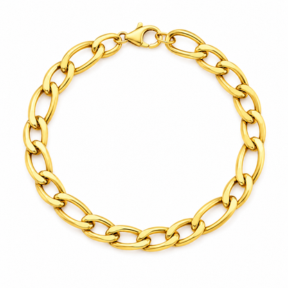 Classic Gold Curb Chain Bracelet (8 Inch)