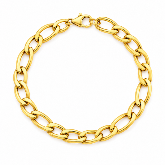 Classic Gold Curb Chain Bracelet (8 Inch)