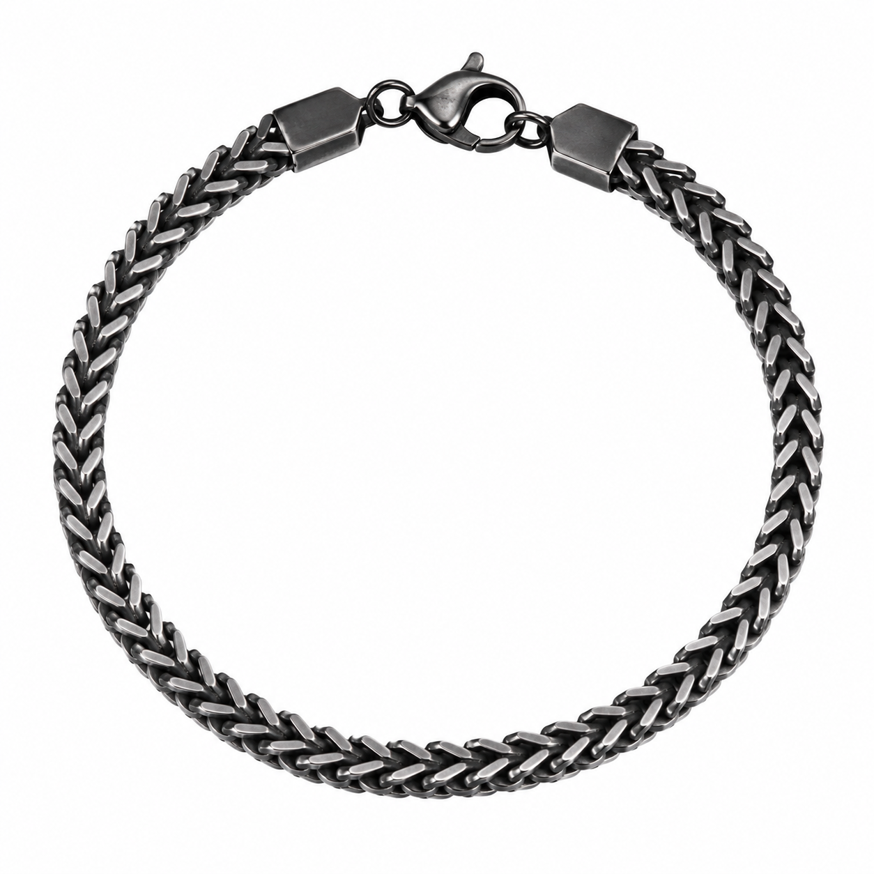 Silver Chunky Link Stainless Steel Bracelet For Men (9.5 Inch)