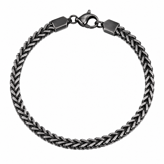 Silver Chunky Link Stainless Steel Bracelet For Men (9.5 Inch)
