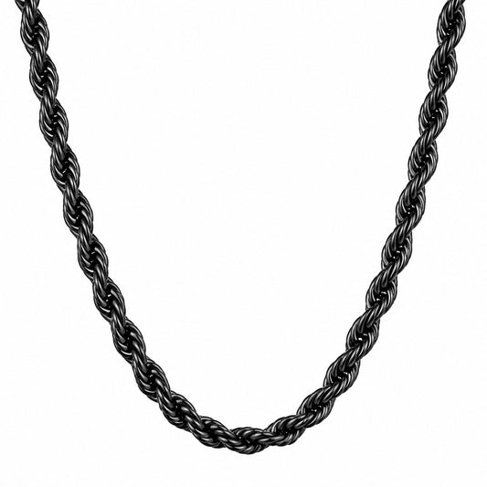 Black Rope Chain Necklace For Men (22 Inch)