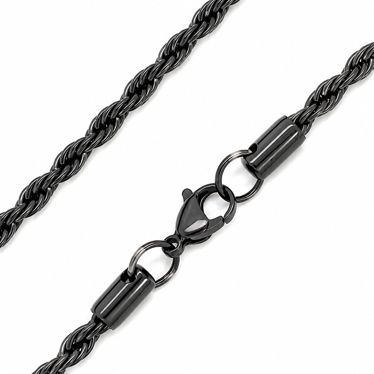 Black Rope Chain Necklace For Men (22 Inch)