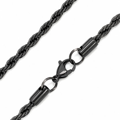 Black Rope Chain Necklace For Men (22 Inch)